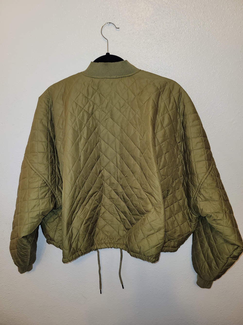 Free People Easy Quilted Dolman Bomber Jacket Olive Green - Picture 8 of 10